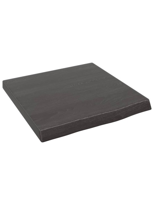 Nástěnná police tmavě hnědá 40x40x(2-4)cm ošetřený masivní dub