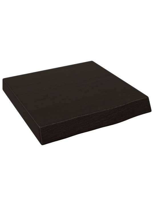 Nástěnná police tmavě hnědá 40x40x(2-6)cm ošetřený masivní dub