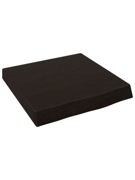 Nástěnná police tmavě hnědá 40x40x(2-6)cm ošetřený masivní dub