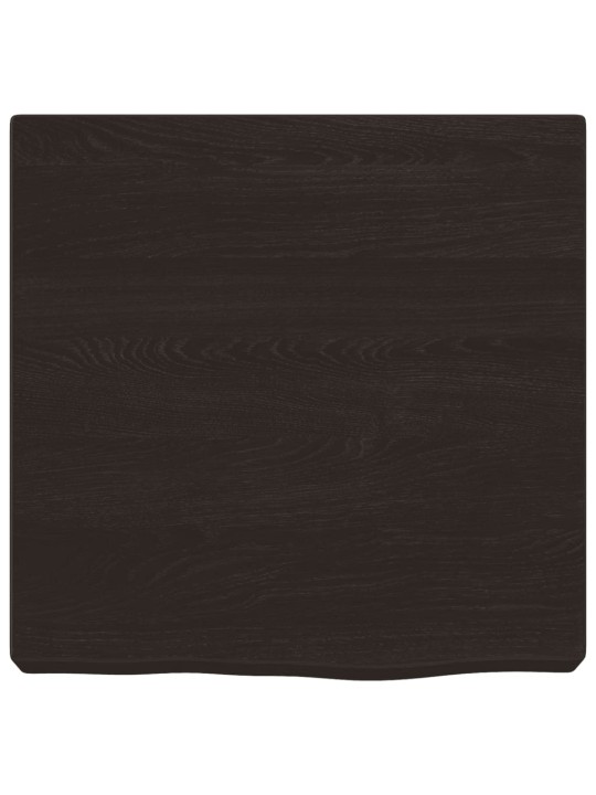 Nástěnná police tmavě hnědá 40x40x(2-6)cm ošetřený masivní dub