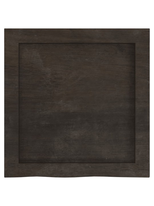 Nástěnná police tmavě hnědá 40x40x(2-6)cm ošetřený masivní dub