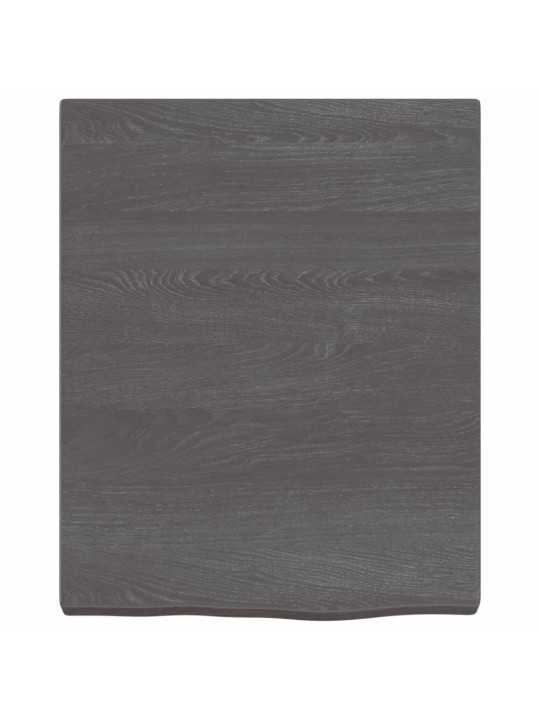Nástěnná police tmavě hnědá 40x50x(2-4)cm ošetřený masivní dub