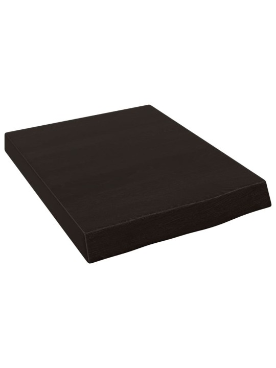 Nástěnná police tmavě hnědá 40x50x(2-6)cm ošetřený masivní dub