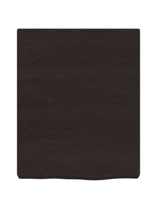 Nástěnná police tmavě hnědá 40x50x(2-6)cm ošetřený masivní dub