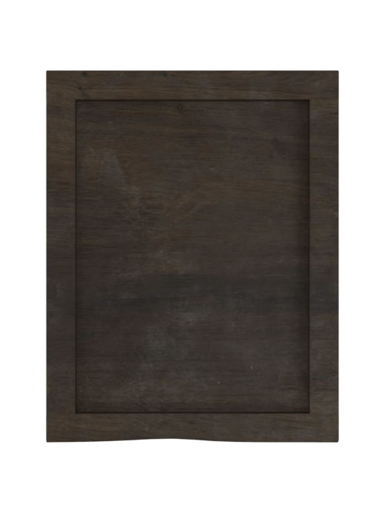 Nástěnná police tmavě hnědá 40x50x(2-6)cm ošetřený masivní dub