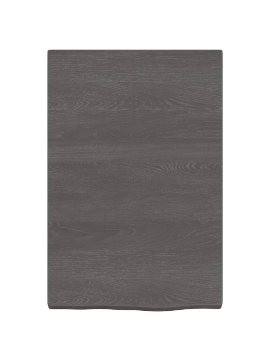 Nástěnná police tmavě hnědá 40x60x(2-4)cm ošetřený masivní dub