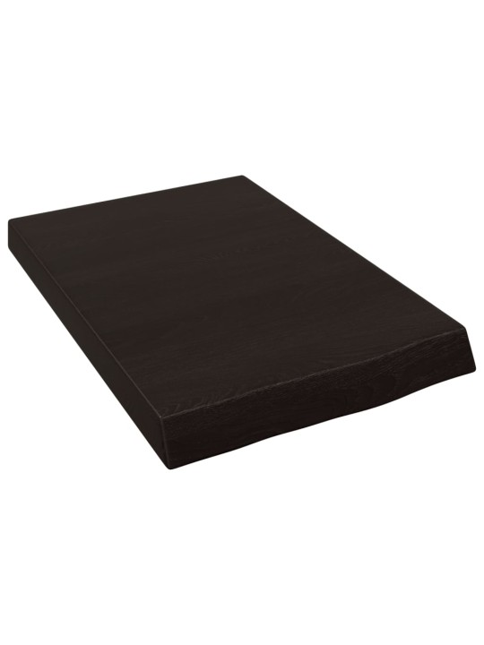 Nástěnná police tmavě hnědá 40x60x(2-6)cm ošetřený masivní dub