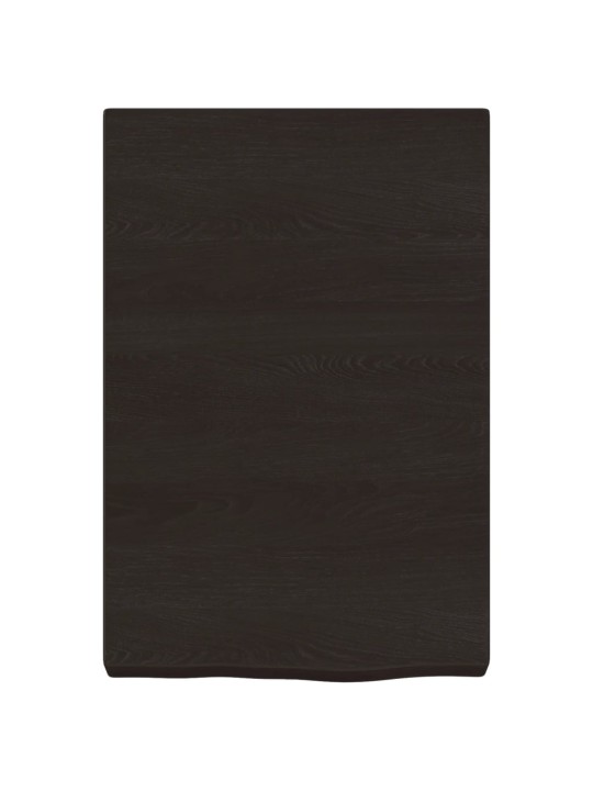 Nástěnná police tmavě hnědá 40x60x(2-6)cm ošetřený masivní dub