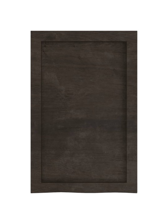 Nástěnná police tmavě hnědá 40x60x(2-6)cm ošetřený masivní dub