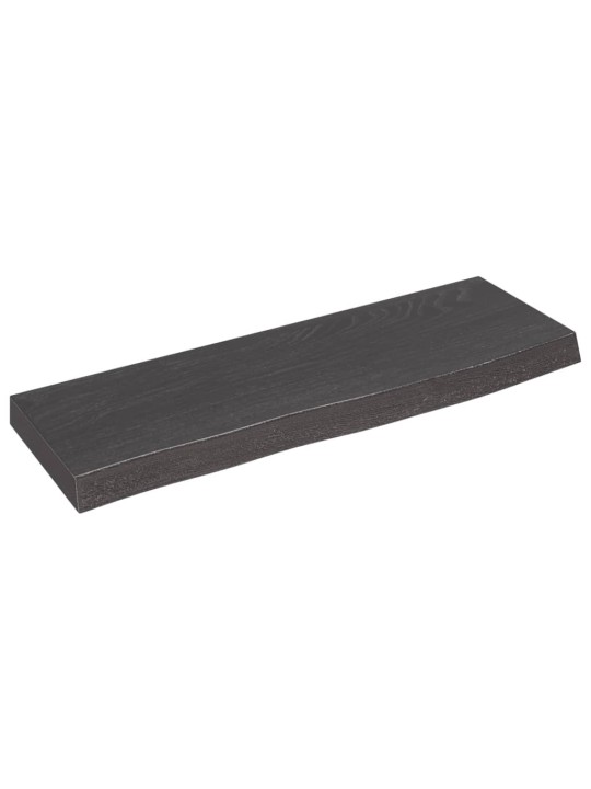 Nástěnná police tmavě hnědá 60x20x4 cm ošetřený masivní dub