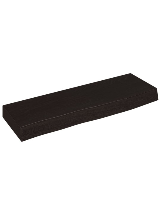 Nástěnná police tmavě hnědá 60x20x6 cm ošetřený masivní dub