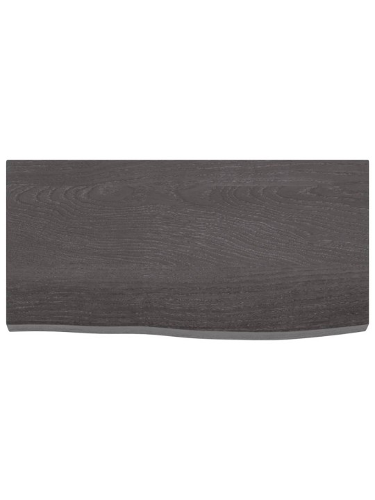 Nástěnná police tmavě hnědá 60x30x(2-4)cm ošetřený masivní dub