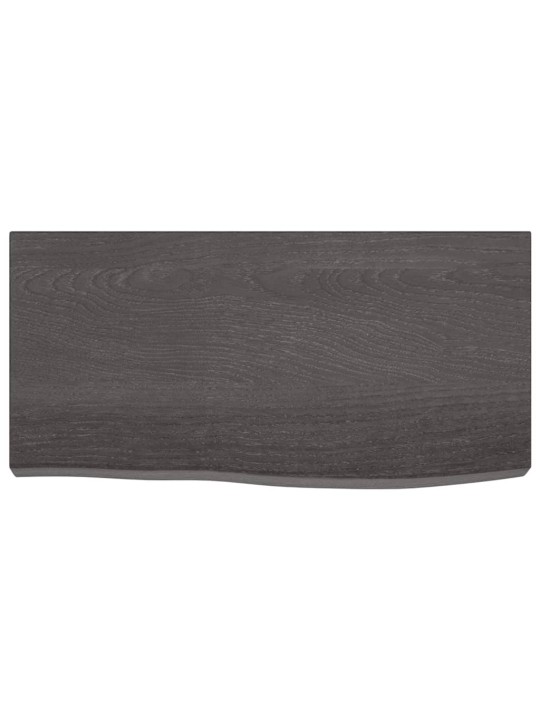 Nástěnná police tmavě hnědá 60x30x(2-6)cm ošetřený masivní dub