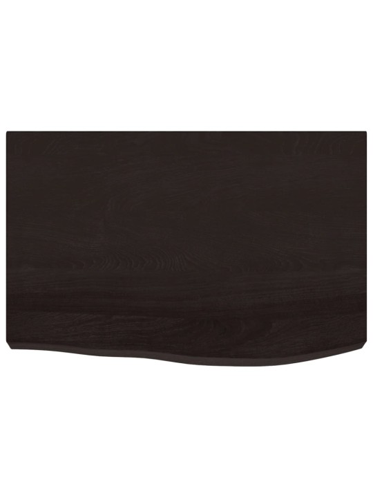 Nástěnná police tmavě hnědá 60x40x(2-6)cm ošetřený masivní dub