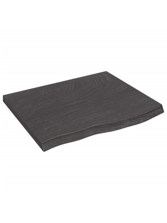 Nástěnná police tmavě hnědá 60x50x(2-4)cm ošetřený masivní dub