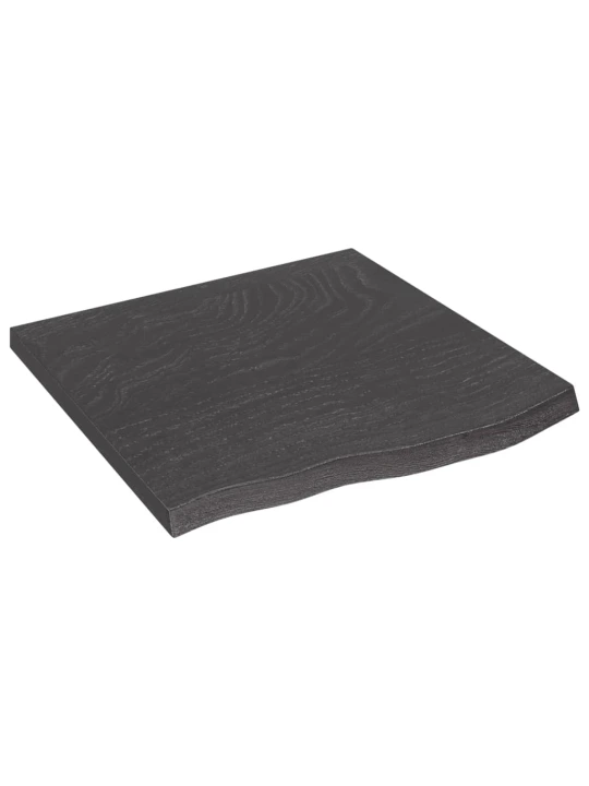 Nástěnná police tmavě hnědá 60x60x(2-4)cm ošetřený masivní dub