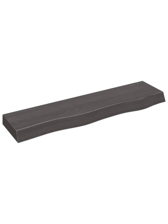 Nástěnná police tmavě hnědá 80x20x6 cm ošetřený masivní dub