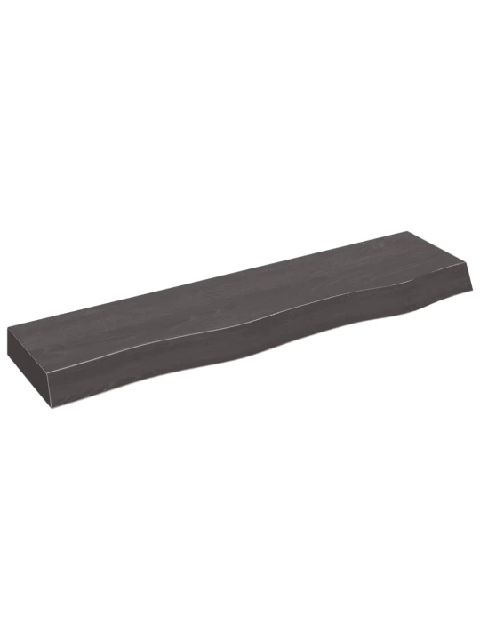 Nástěnná police tmavě hnědá 80x20x6 cm ošetřený masivní dub