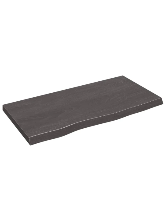 Nástěnná police tmavě hnědá 80x40x(2-4)cm ošetřený masivní dub
