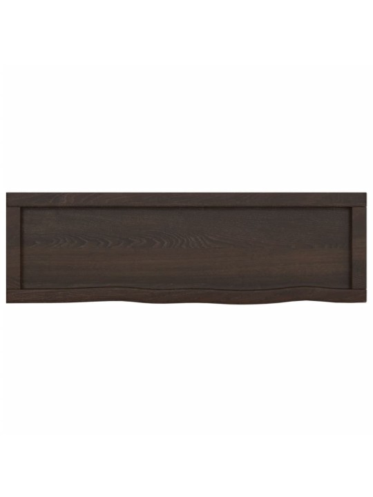 Nástěnná police tmavě hnědá 100x30x(2-4)cm ošetřený masivní dub