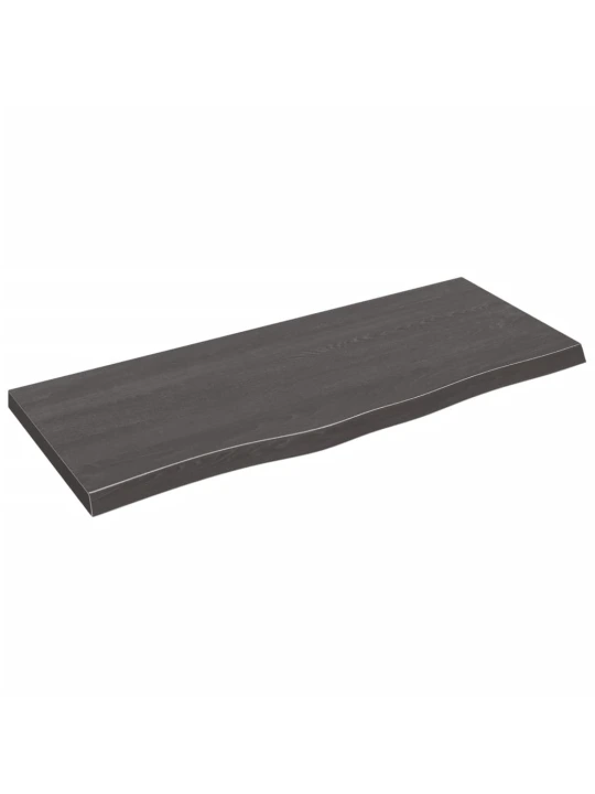 Nástěnná police tmavě hnědá 100x40x(2-4)cm ošetřený masivní dub