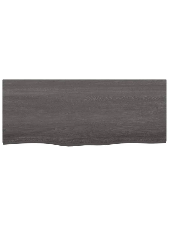 Nástěnná police tmavě hnědá 100x40x(2-4)cm ošetřený masivní dub