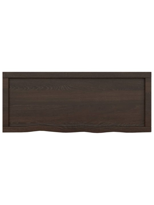 Nástěnná police tmavě hnědá 100x40x(2-4)cm ošetřený masivní dub
