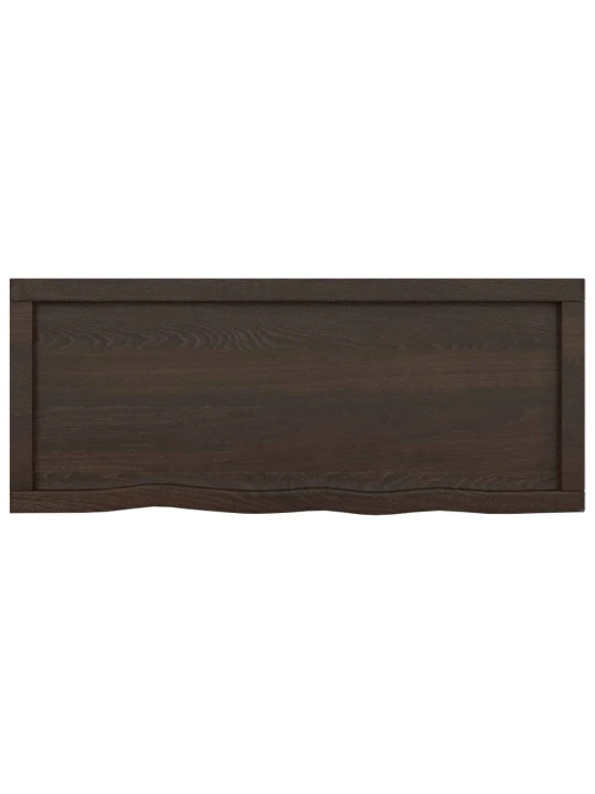 Nástěnná police tmavě hnědá 100x40x(2-4)cm ošetřený masivní dub