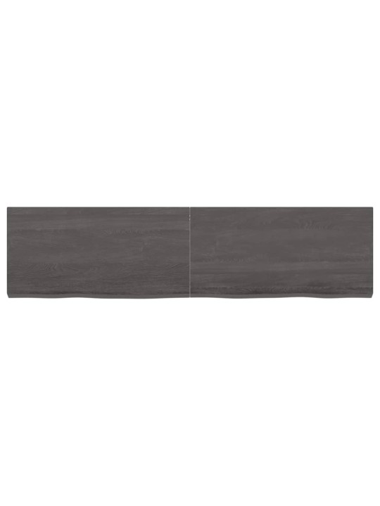 Nástěnná police tmavě hnědá 120x30x(2-4)cm ošetřený masivní dub