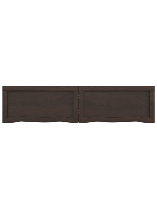 Nástěnná police tmavě hnědá 120x30x(2-4)cm ošetřený masivní dub