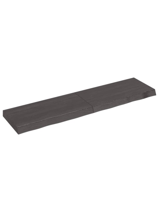 Nástěnná police tmavě hnědá 120x30x(2-6)cm ošetřený masivní dub