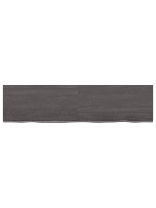 Nástěnná police tmavě hnědá 120x30x(2-6)cm ošetřený masivní dub