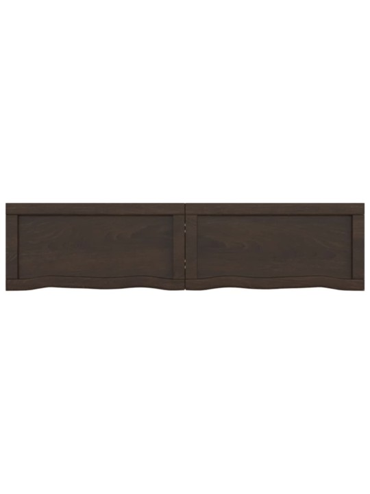 Nástěnná police tmavě hnědá 120x30x(2-6)cm ošetřený masivní dub