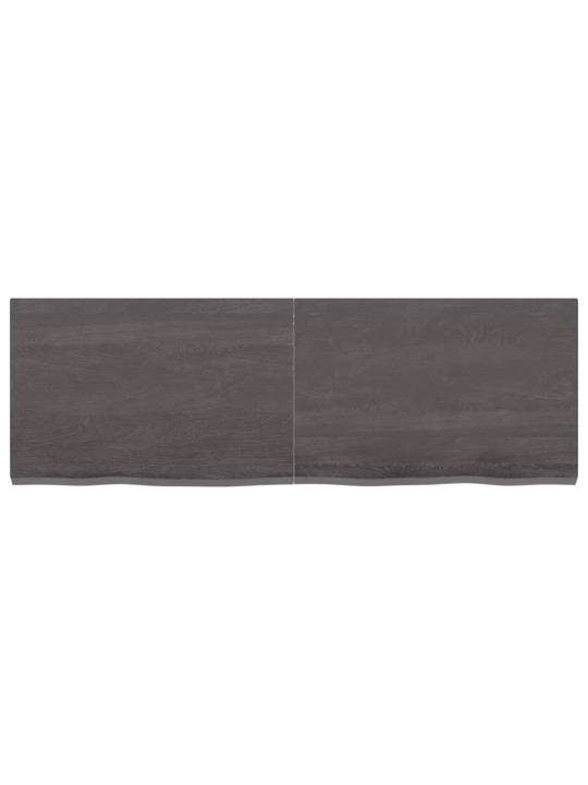 Nástěnná police tmavě hnědá 120x40x(2-4)cm ošetřený masivní dub