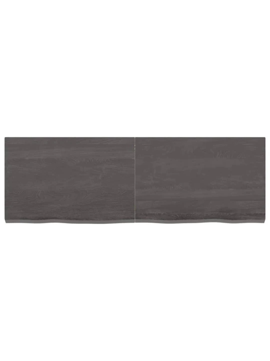 Nástěnná police tmavě hnědá 120x40x(2-4)cm ošetřený masivní dub