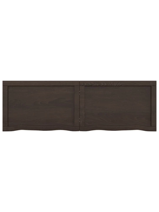Nástěnná police tmavě hnědá 120x40x(2-4)cm ošetřený masivní dub