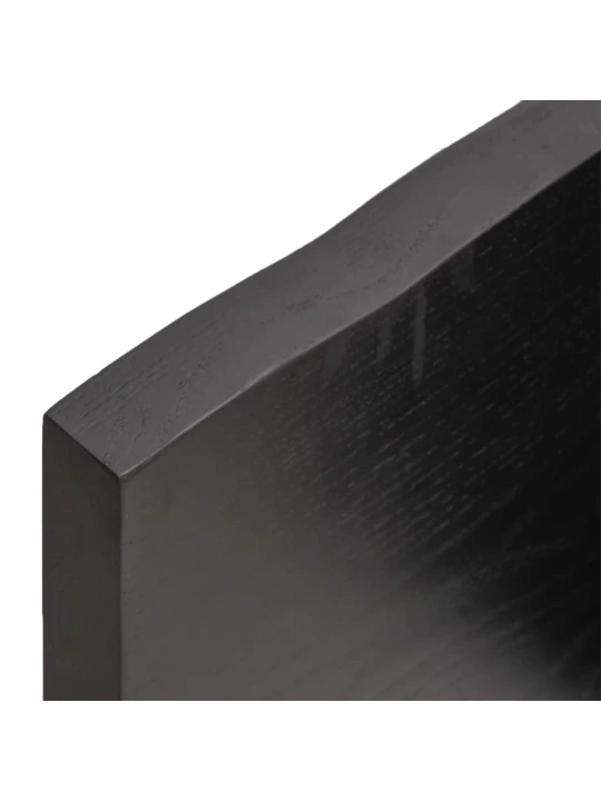 Nástěnná police tmavě hnědá 120x40x(2-4)cm ošetřený masivní dub