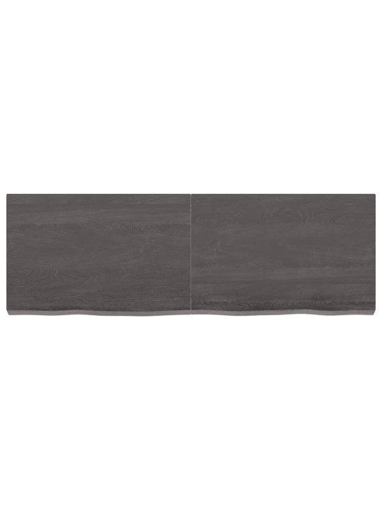 Nástěnná police tmavě hnědá 120x40x(2-6)cm ošetřený masivní dub