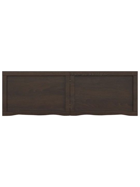 Nástěnná police tmavě hnědá 120x40x(2-6)cm ošetřený masivní dub