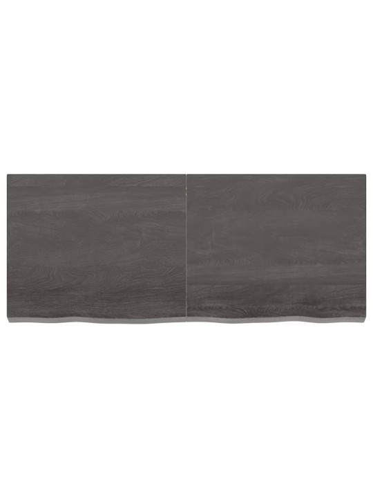 Nástěnná police tmavě hnědá 120x50x(2-6)cm ošetřený masivní dub