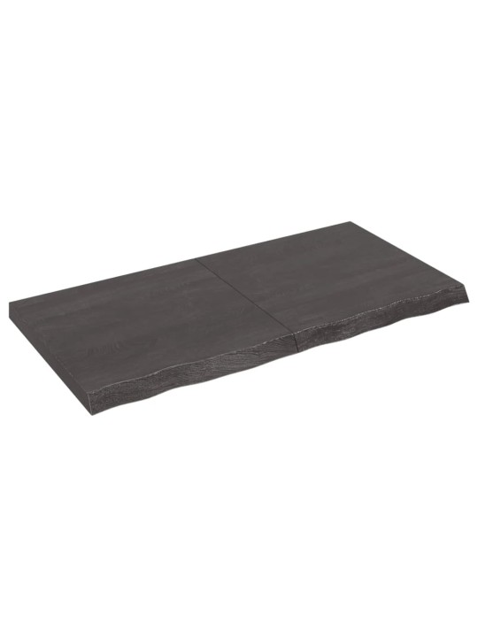 Nástěnná police tmavě hnědá 120x60x(2-6)cm ošetřený masivní dub