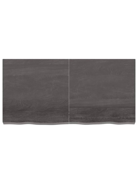 Nástěnná police tmavě hnědá 120x60x(2-6)cm ošetřený masivní dub