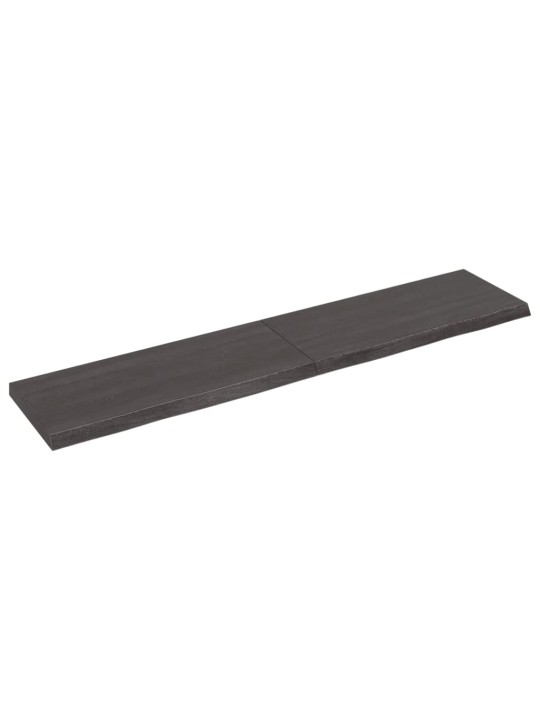 Nástěnná police tmavě hnědá 140x30x(2-4)cm ošetřený masivní dub