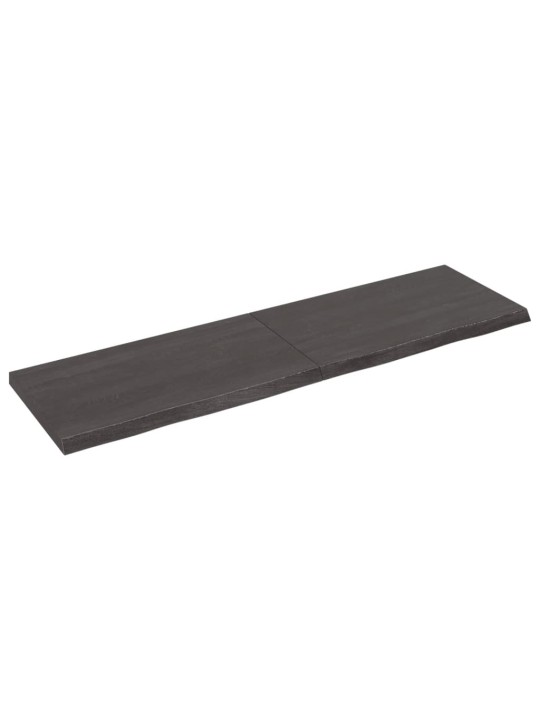 Nástěnná police tmavě hnědá 140x40x(2-4)cm ošetřený masivní dub