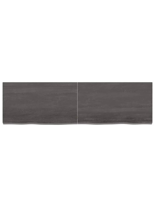 Nástěnná police tmavě hnědá 140x40x(2-4)cm ošetřený masivní dub