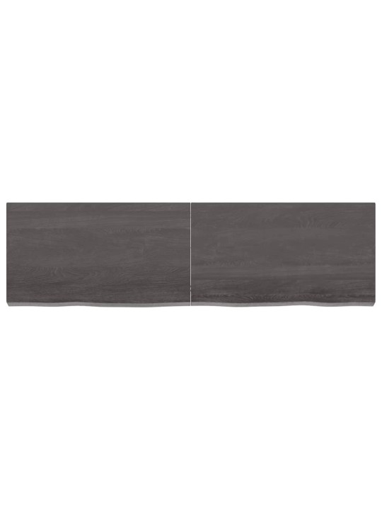 Nástěnná police tmavě hnědá 140x40x(2-6)cm ošetřený masivní dub