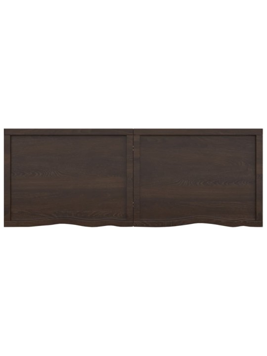 Nástěnná police tmavě hnědá 160x60x(2-6)cm ošetřený masivní dub