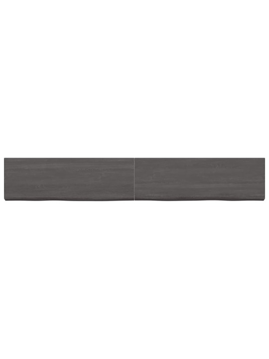 Nástěnná police tmavě hnědá 180x40x(2-4)cm ošetřený masivní dub