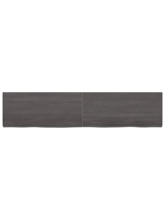 Nástěnná police tmavě hnědá 180x40x(2-6)cm ošetřený masivní dub