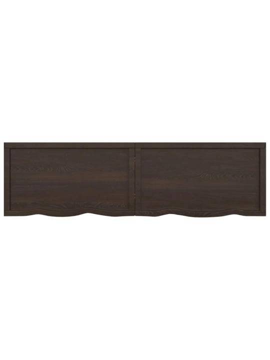 Nástěnná police tmavě hnědá 180x50x(2-4)cm ošetřený masivní dub